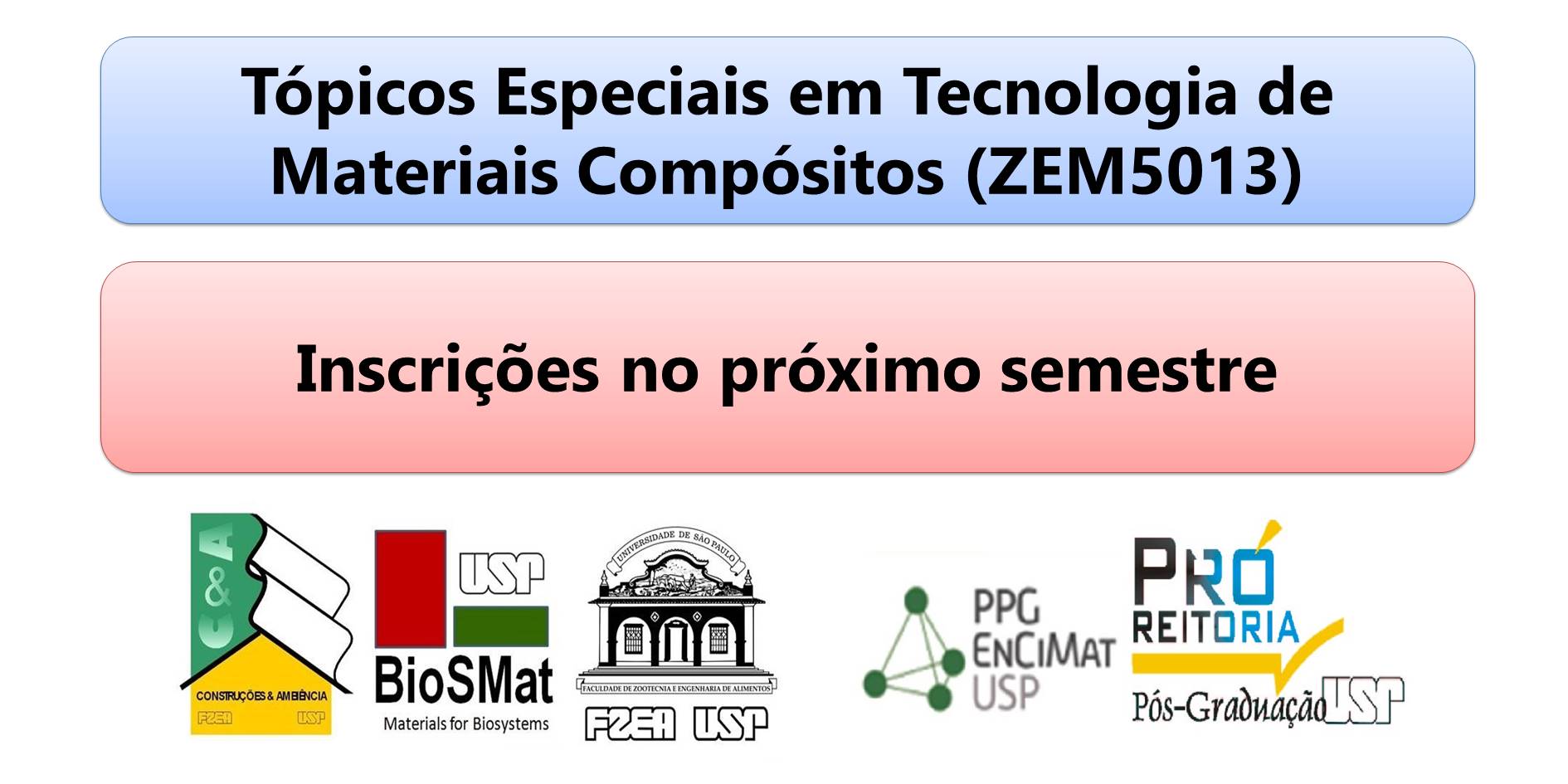 inscrições no próximo semestre