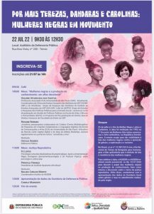 Read more about the article (Português do Brasil) Seminário “Por mais Terezas, Dandaras e Carolinas: Mulheres Negras em Movimento”