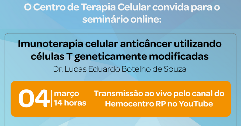 Você está visualizando atualmente Seminário on-line do CTC aborda imunoterapia celular utilizando células T geneticamente modificadas