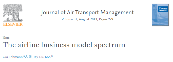 Lohmann & Koo (2013) The airline business model spectrum