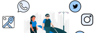 Arte Jornal da USP com imagens Freepik e Flaticon sobre Acessibilidade